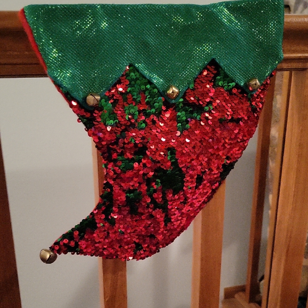 Sequin Jingle Bell Stocking